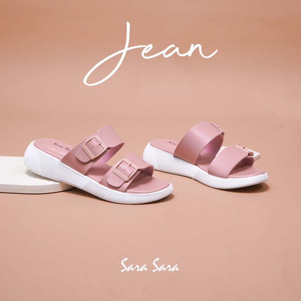 Sara Sara JEAN Sandal Wanita Double Strap sandal ban dua sandal cewek terbaru