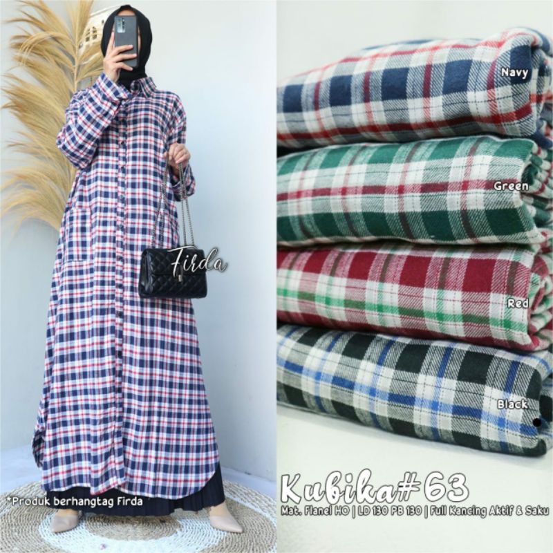 Kubika #63 Long Tunik All Size Bahan Flanel