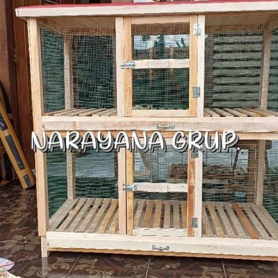 KANDANG KUCING BESAR TINGKAT BAHAN KAYU HARGA MURAH OUTDOOR 2 LANTAI DV45VF655