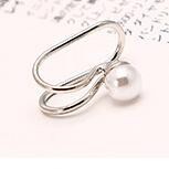 Anting aksesoris fashion berlian berbentuk temperamen mutiara jepit kreatif Korea earrings anting wanita fashion-#8