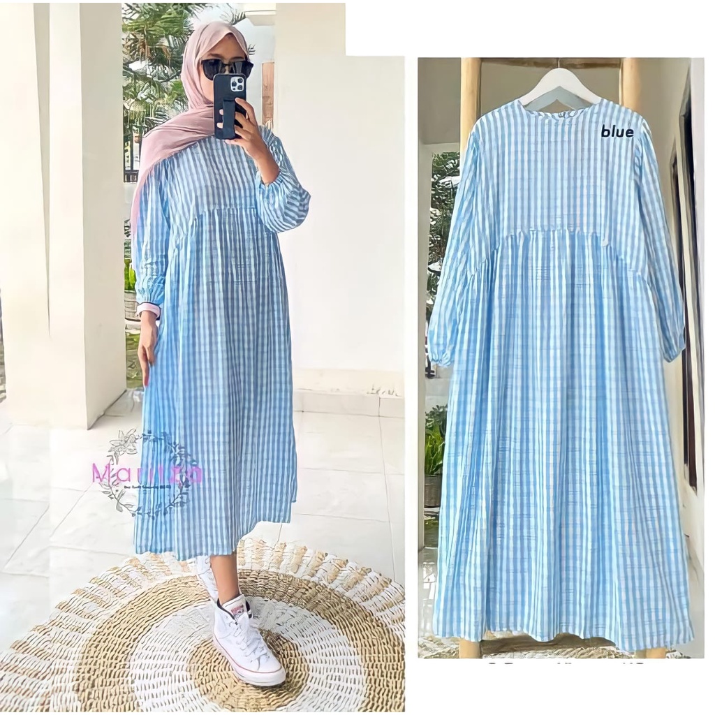 Long Tunik Remaja Terbaru Atasan Wanita Terbaru Katun Kotak Tunik Jumbo Fashion Amelia Long Tunik