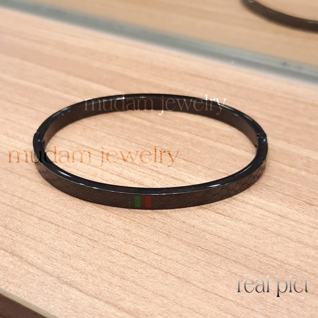 Gelang Bangle Titanium Gc Unisex Untuk Anak-Anak Tersedia Warna Rose Gold, Gald, Silver dan Hitam