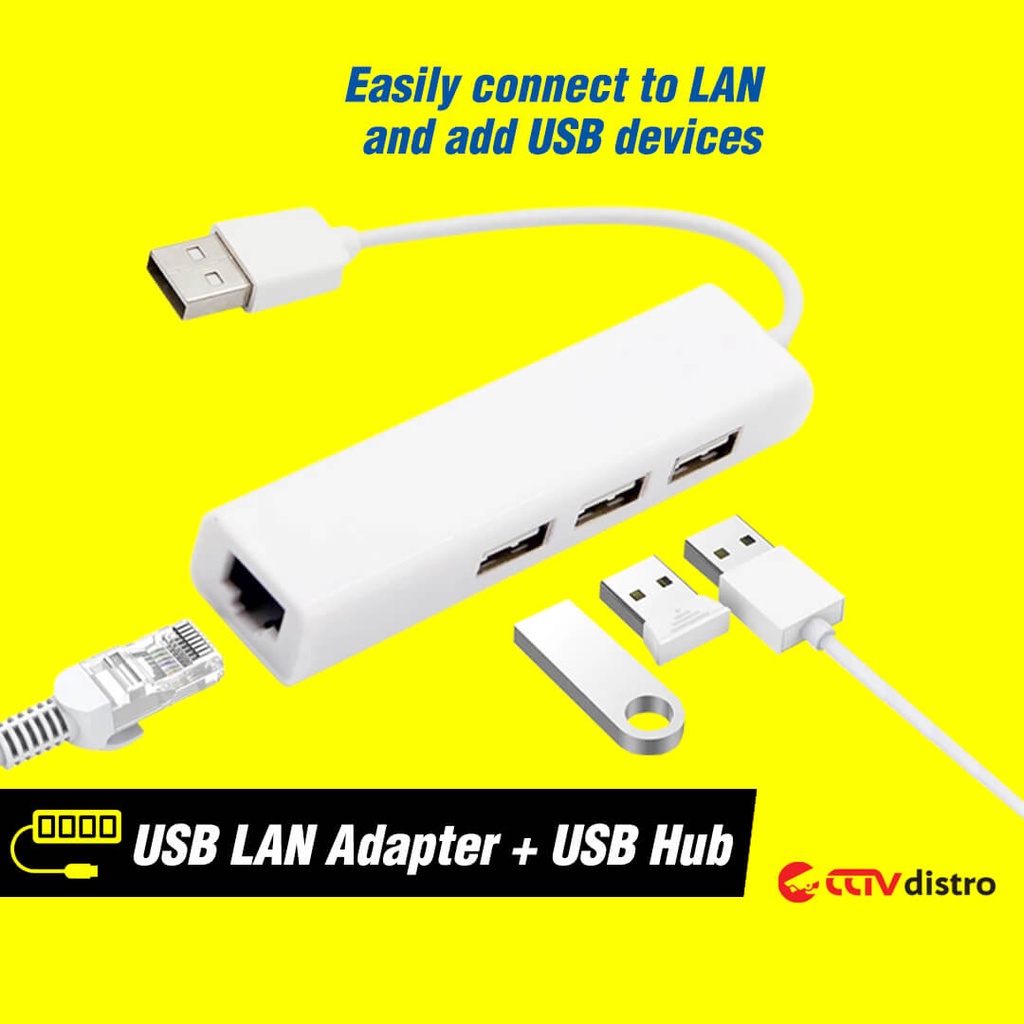 USB 2.0 to LAN RJ45 Fast Ethernet Network Adapter Converter Card with USB Hub 3 Port