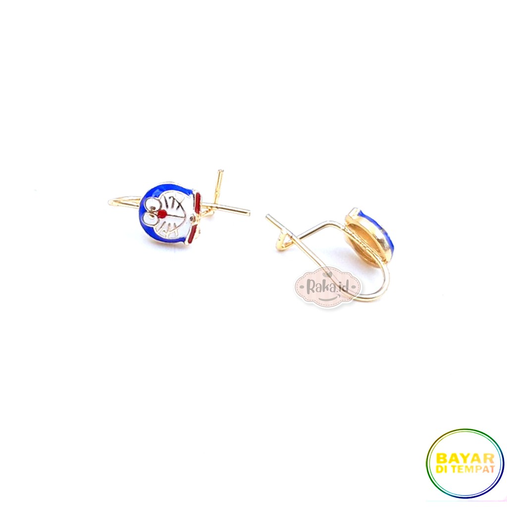 Anting Clip / Klip Desy Kepala Doraemon Gold Perhiasan Aksesoris Wanita 730