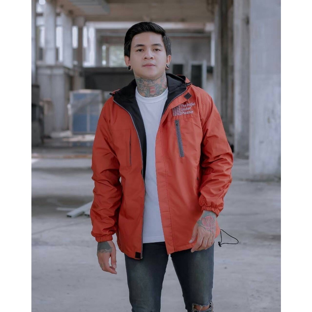 The Bojiel Pleasure - Jaket Outdoor Pria Jaket Parasut Jaket Outdoor Unisex Jaket Distro Jaket Gunung Orange