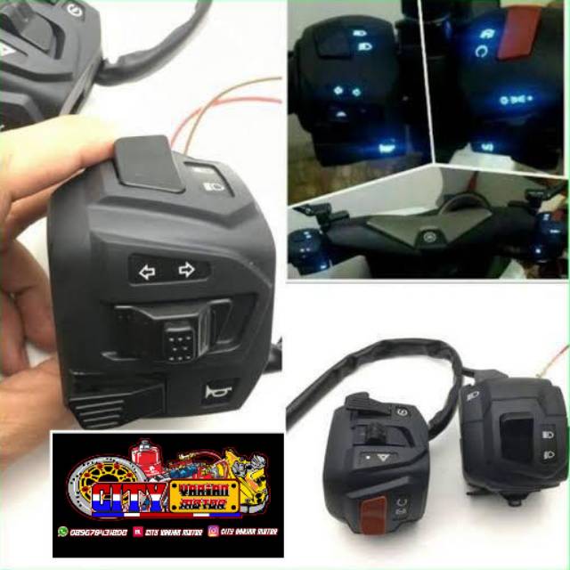 Saklar Pulsar Yamaha Nmax LED set kiri kanan