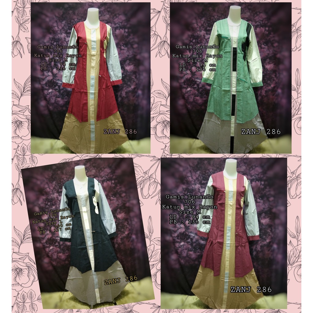 Gamis Wanita Remaja LunanGo Original Kode LG.706