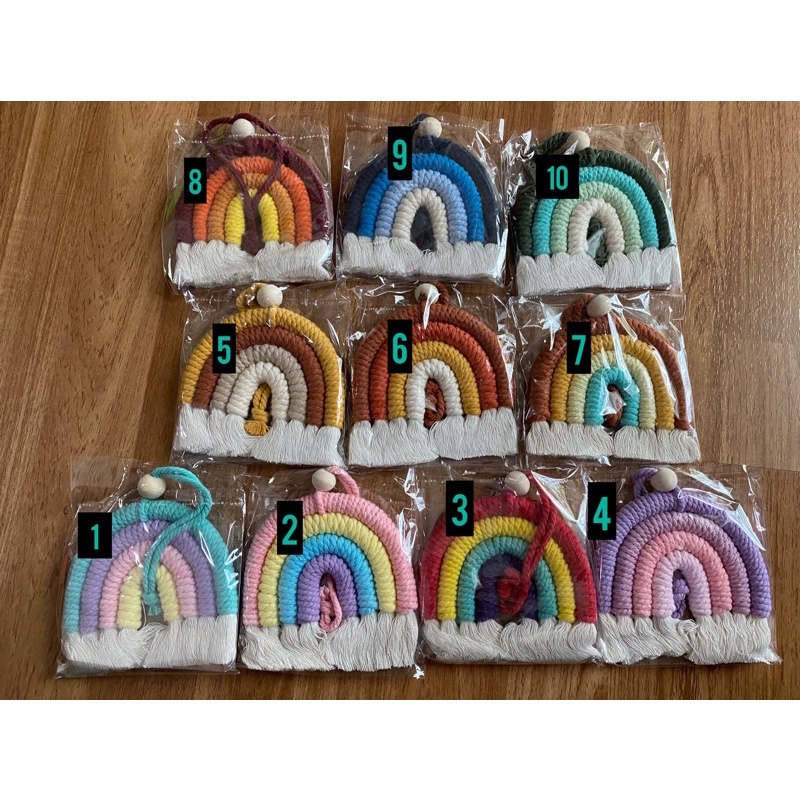 Hiasan Tas Macrame Rainbow Gantungan Tas
