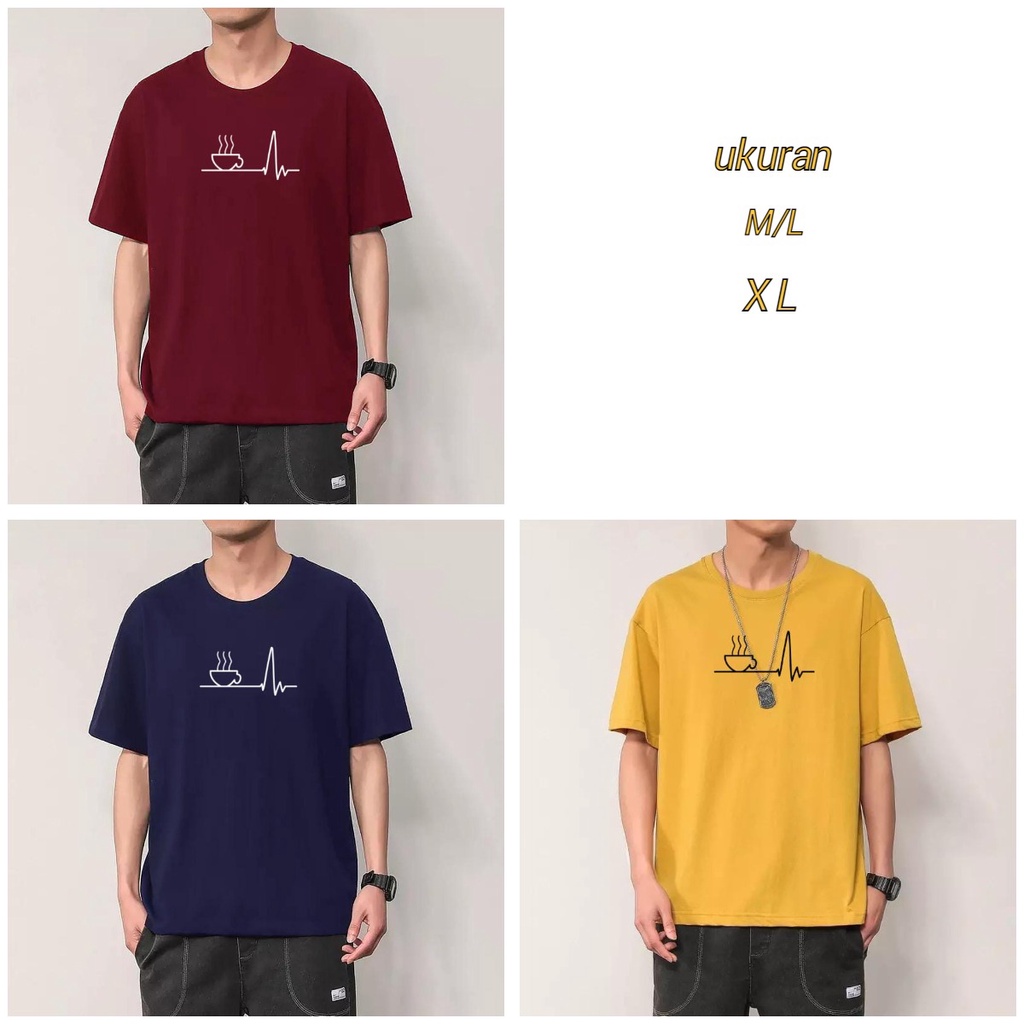 MUKZHOP - KAOS OVERSIZE  KOPI  / atasan lengan pendek / baju oversize / oblong polos / kekinian / kaos kece / temurah