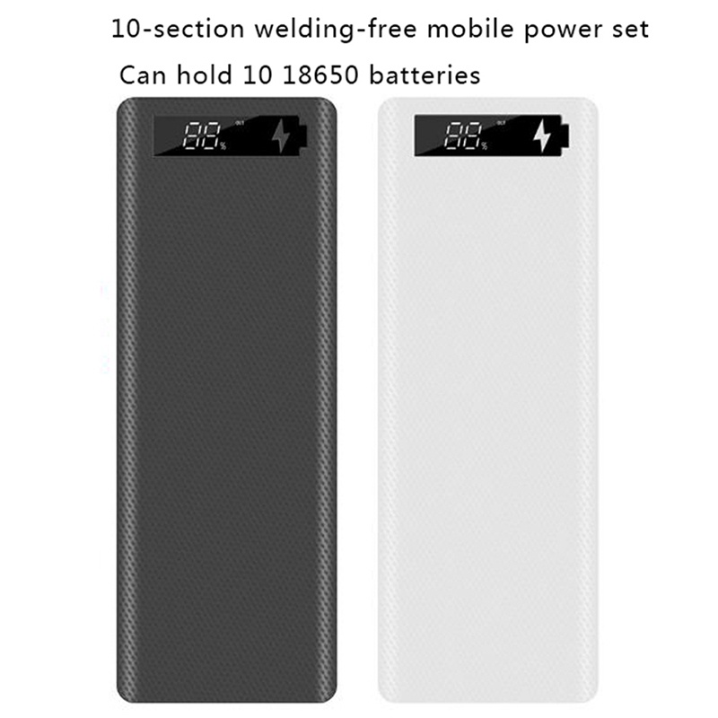 (LUCKID) Casing Power Bank DIY Dual USB Dengan Layar LCD Kapasitas 10x18650