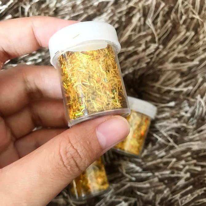 Special Price slime jumbo☀ GOLD HOLOGRAM PAPER SLICE / slime mainan anak glitter nail art holo