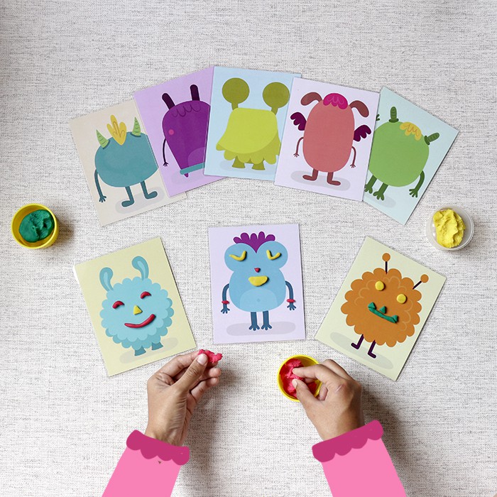 PLAYMAT - MONSTER + 3 DOUGH WUFFYLAND MAINAN EDUKASI ANAK MURAH EDUFUNTOYS