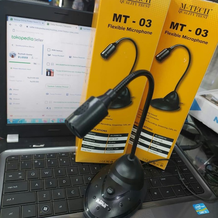 Microphone Laptop Pc Komputer Dudukan Meja Meeting Zoom Mic ClipOn