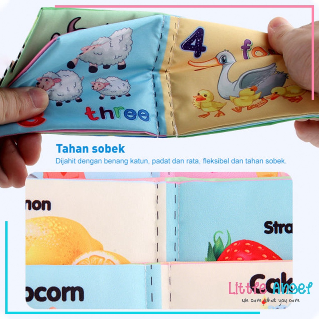 BUKU KAIN EDUKASI ANAK Buku Bantal Bayi Mainan Edukasi Karakter Anak Balita Belajar Cerita Gambar Edukatif Cloth Education Soft Book