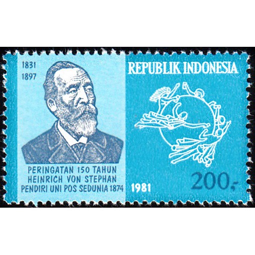 

Prangko Indonesia 150 Tahun Lahirnya Mr. HEINRICH von STEPHAN Pendiri UPU 1981