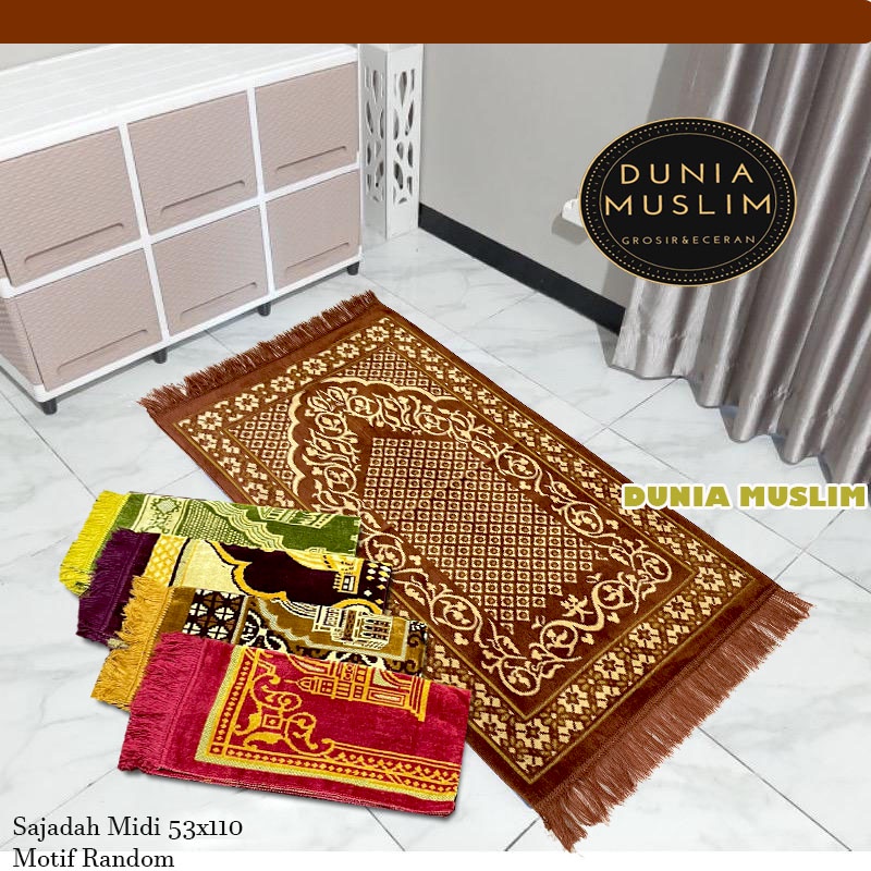 Sajadah Turki Traveling Ukuran Midi 53x110 Bahan Tebal Dan Halus Perlengkapan Sholat Sejadah Sauvenir Dunia Muslim