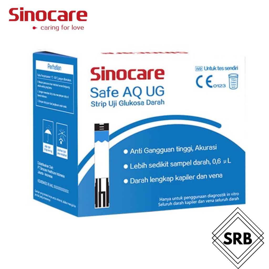 SINOCARE Safe AQ UG Strip Uji Gula Darah (50/25 Strip)