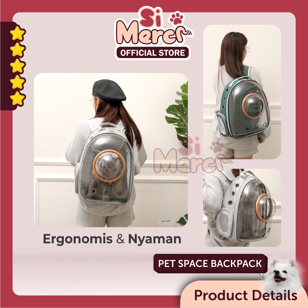 【Si Merci】Tas Ransel Anjing Kucing Transparan / Tas Astronot Kucing Anjing / Pet Cargo / Pet Backpack