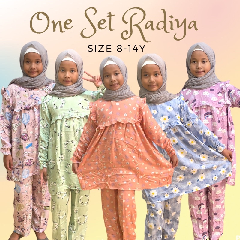 Oneset setelan rayon anak tanggung Size 8 - 14 tahun