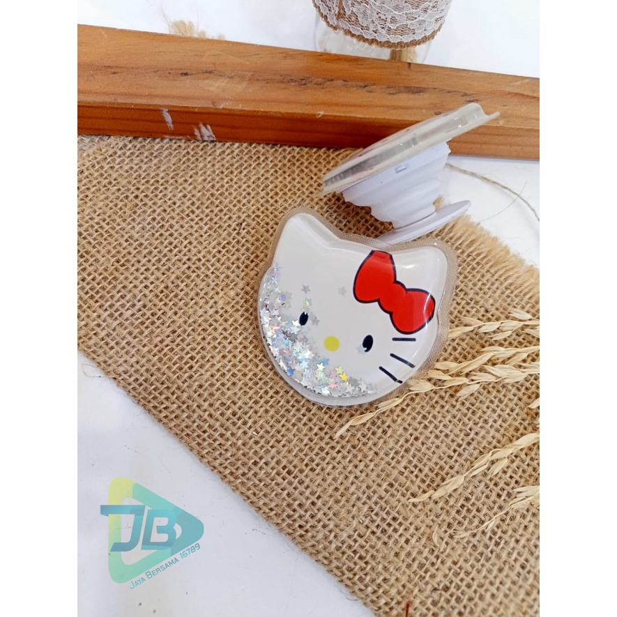 Pop Socket Phone Stand Holder HP Standing Ringstand water glitter Phone Stand Holder HP Standing aksesoris  pegangan karakter kartun lucu 3m JB5238