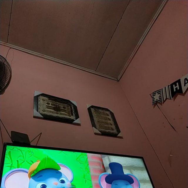 Kaligrafi Asmaul Husna  Ayat Kursi Kabah Kulit Kambing M 44x34 Cm - Bingkai Hitam