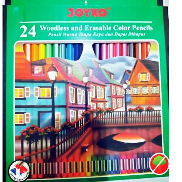 

た Pensil Warna Joyko Panjang 24 Warna - Joyko Bisa Dihapus き