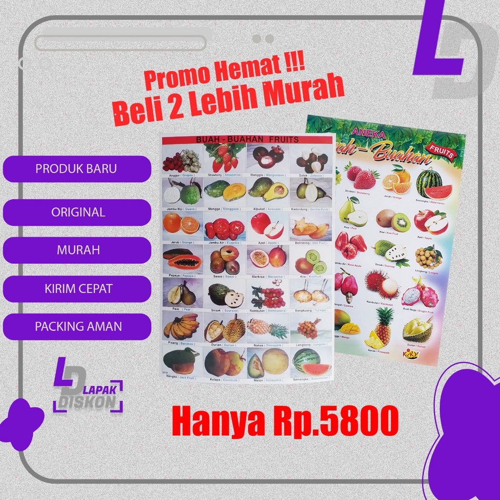 

Promo Poster Beli 2 Lebih Murah | Poster Buah-Buahan Dan Poster Aneka Buah