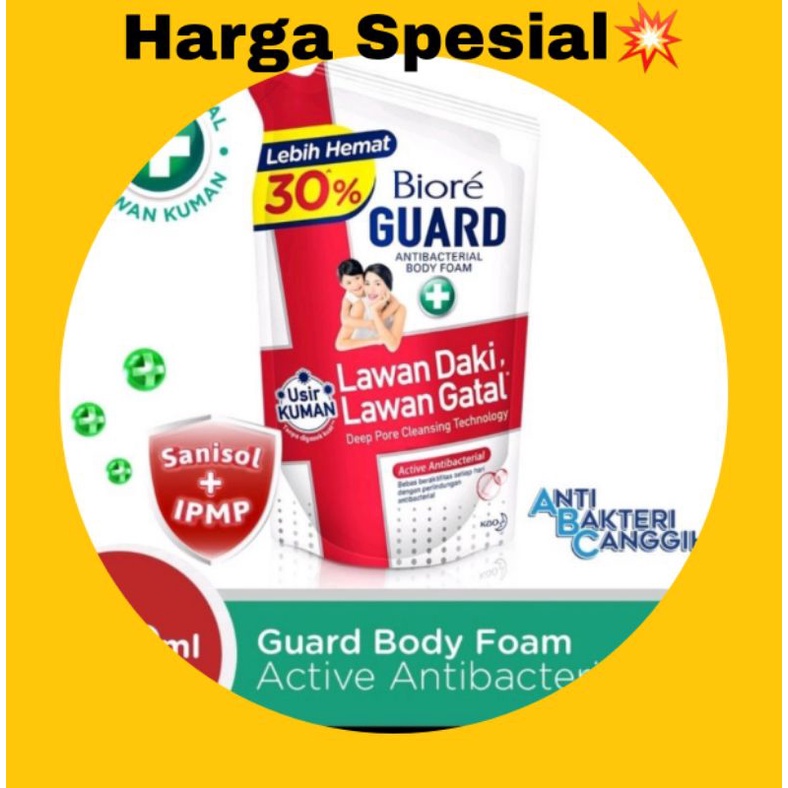 Sabun mandi cair biore active antibacterial 800 ml / sabun mandi cair biore 800 ml