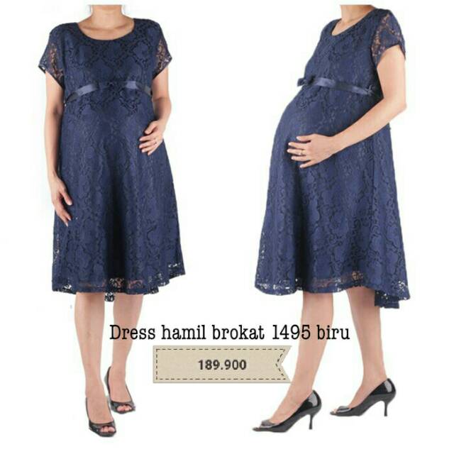 Dress Brokat Hamil Dress Pesta Hamil Baju Ibu Hamil Baju Kondangan Bumil Dress Brukat Shopee Indonesia