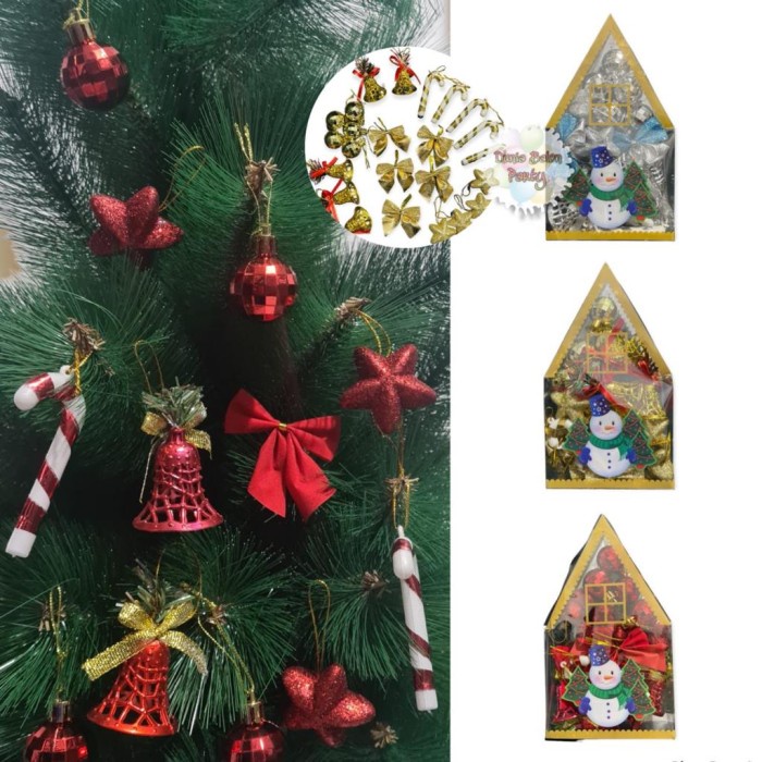 SET RUMAH 24 046 Hiasan Aksesoris Gantungan Ornamen Pohon Natal