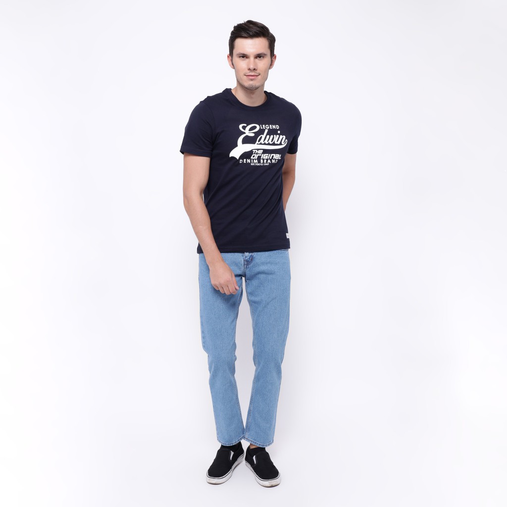 Edwin Celana Jeans Roma 01 Slim Fit Pria Panjang Biru Muda