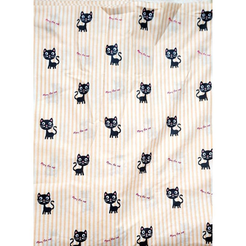 Kain Bahan Sprei Meteran Katun Star Motif Mimi The Cat