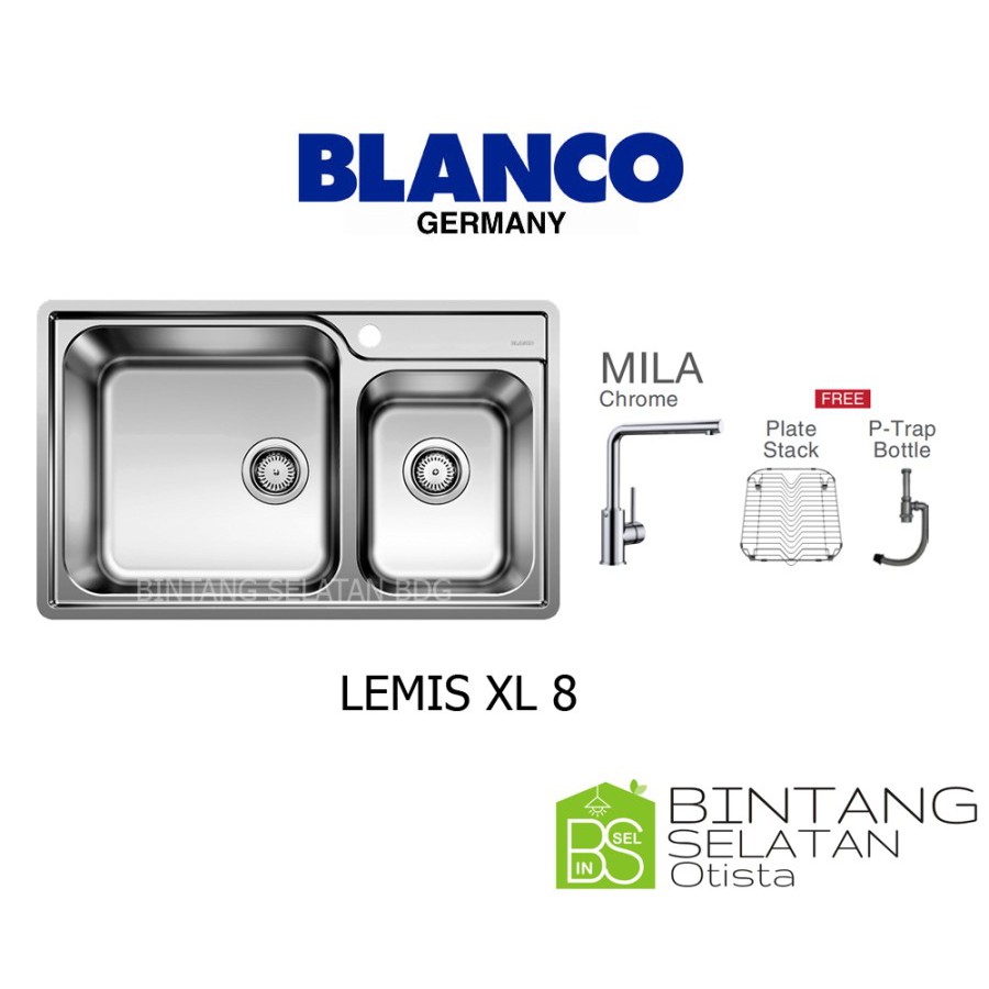 BLANCO KITCHEN SINK BAK CUCI PIRING STAINLESS STEEL BLANCO LEMIS XL 8