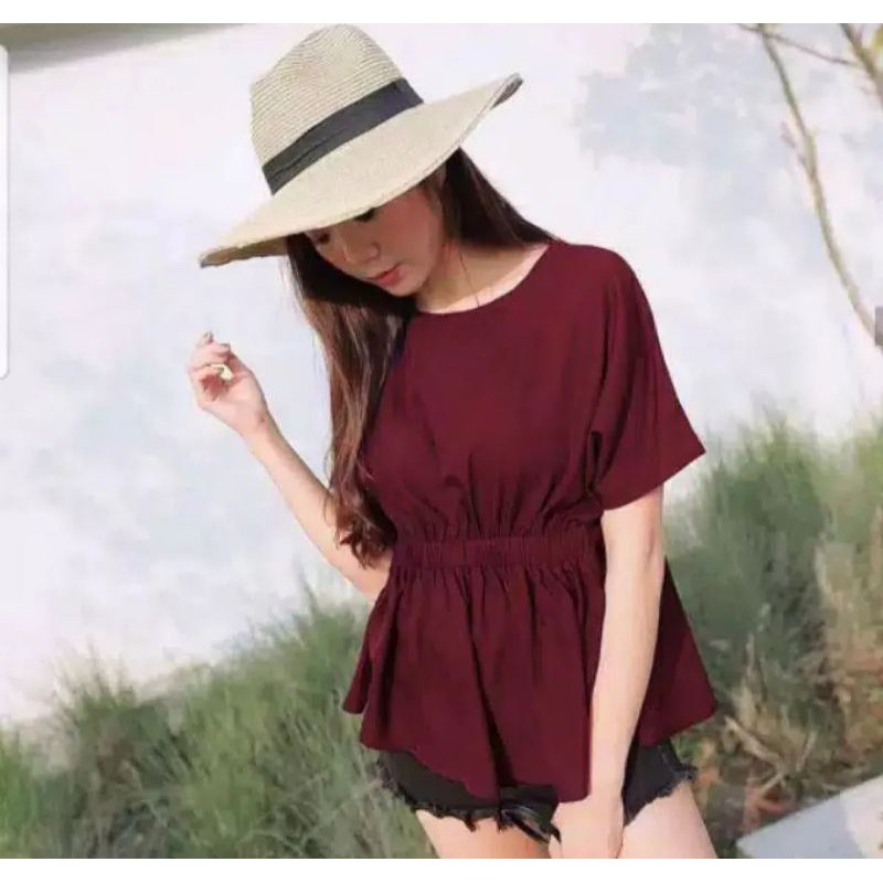 ATASAN WANITA BLOUSE SHEVA ATASAN KEKINIAN ATASAN TERBARU 2022-Maroon