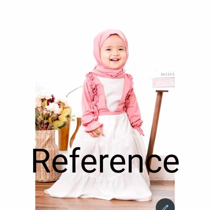 GAMIS ANAK SET CARDIGAN/GAMIS ANAK OUTER SET HIJAB