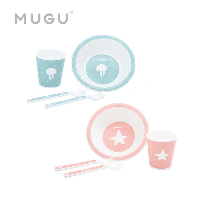 MUGU mooimom  Kids Dinnerware Set Perlengkapan Makan bayi dan anak / Sendok Garpu Gelas mangkuk