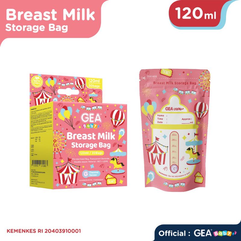 GEA Baby Breastmilk Storage Kantong ASI 120 ml Pattern Edition / Kantung Susu Bayi