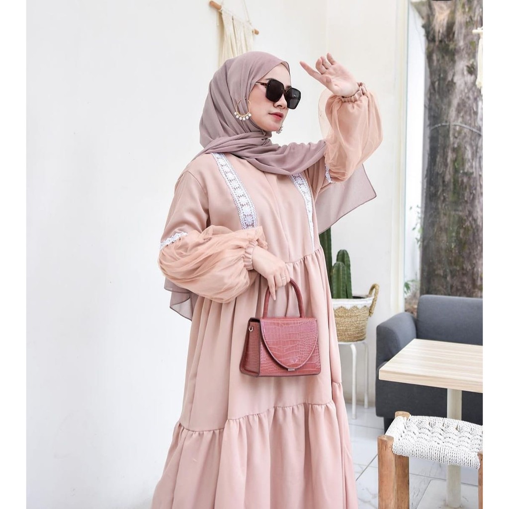 Dress tile gamis hitam