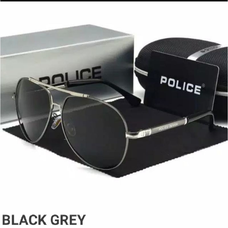 kacamata polarized police original pria wanita black grey