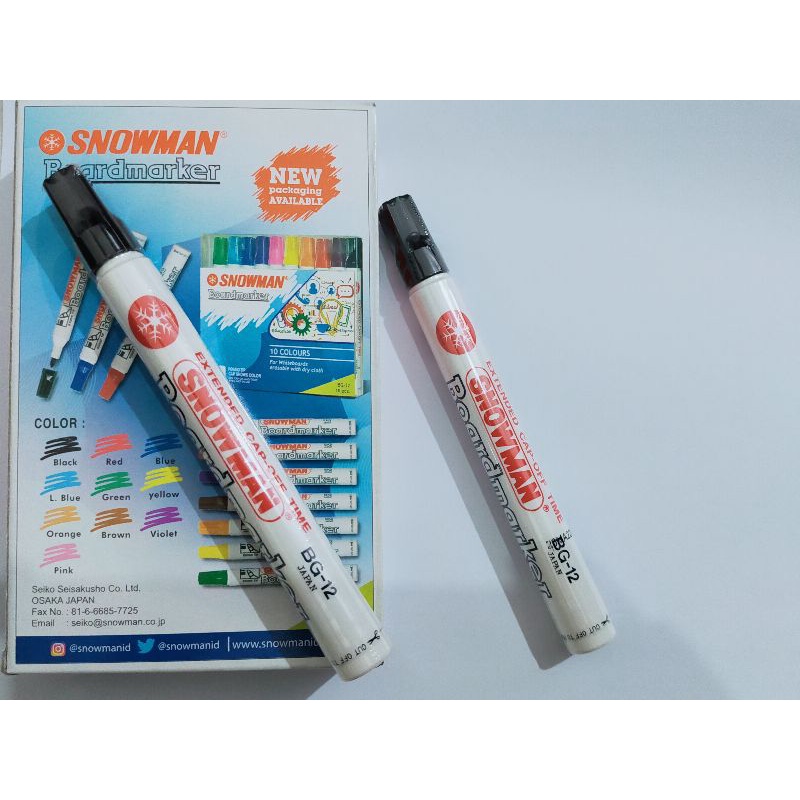 

Spidol Whiteboard Snowman BG-12 (HITAM)