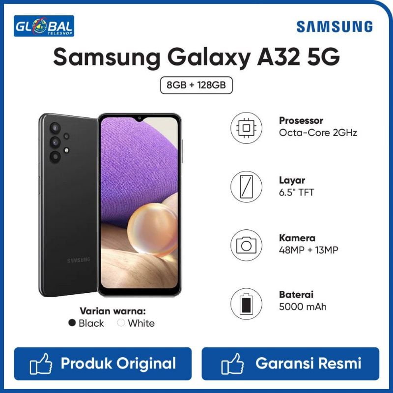 Samsung Galaxy A32 5G 8/128gb garansi resmi samsung Indonesia