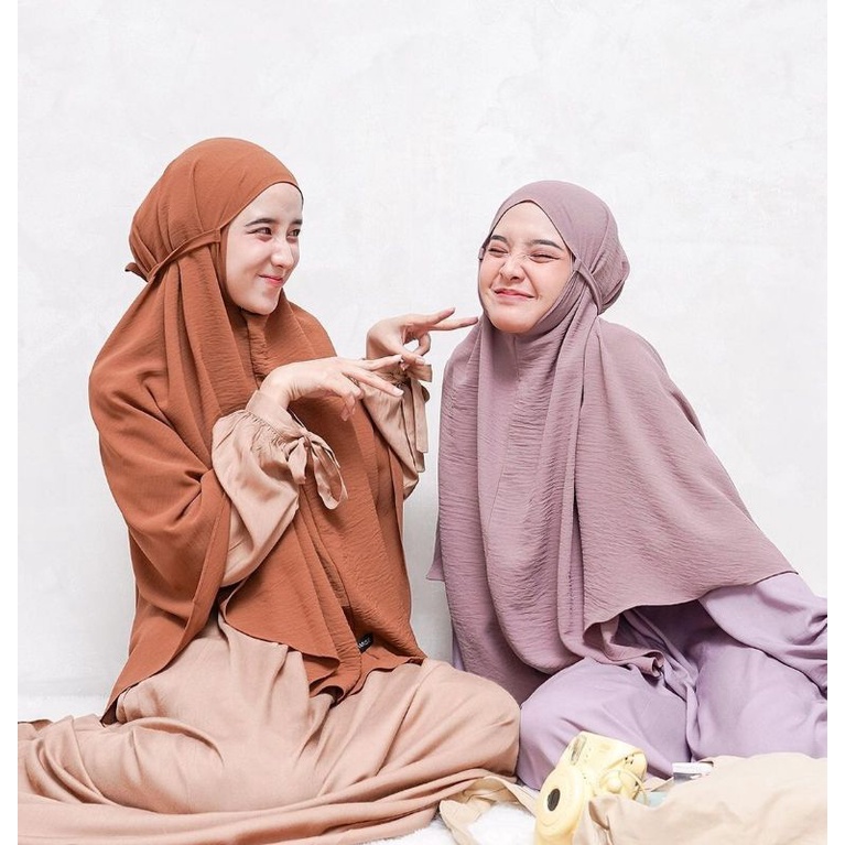 Bergo cringkel Erflow/khimar jumbo cringkel Eirflow/jilbab sari jumbo XL