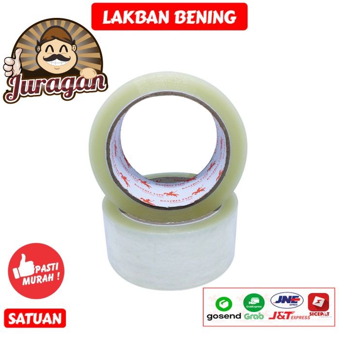 

Lakban Bening 80 Yard (bandingkan dgn 90 Y) JURAGAN PACKING SEMARANG