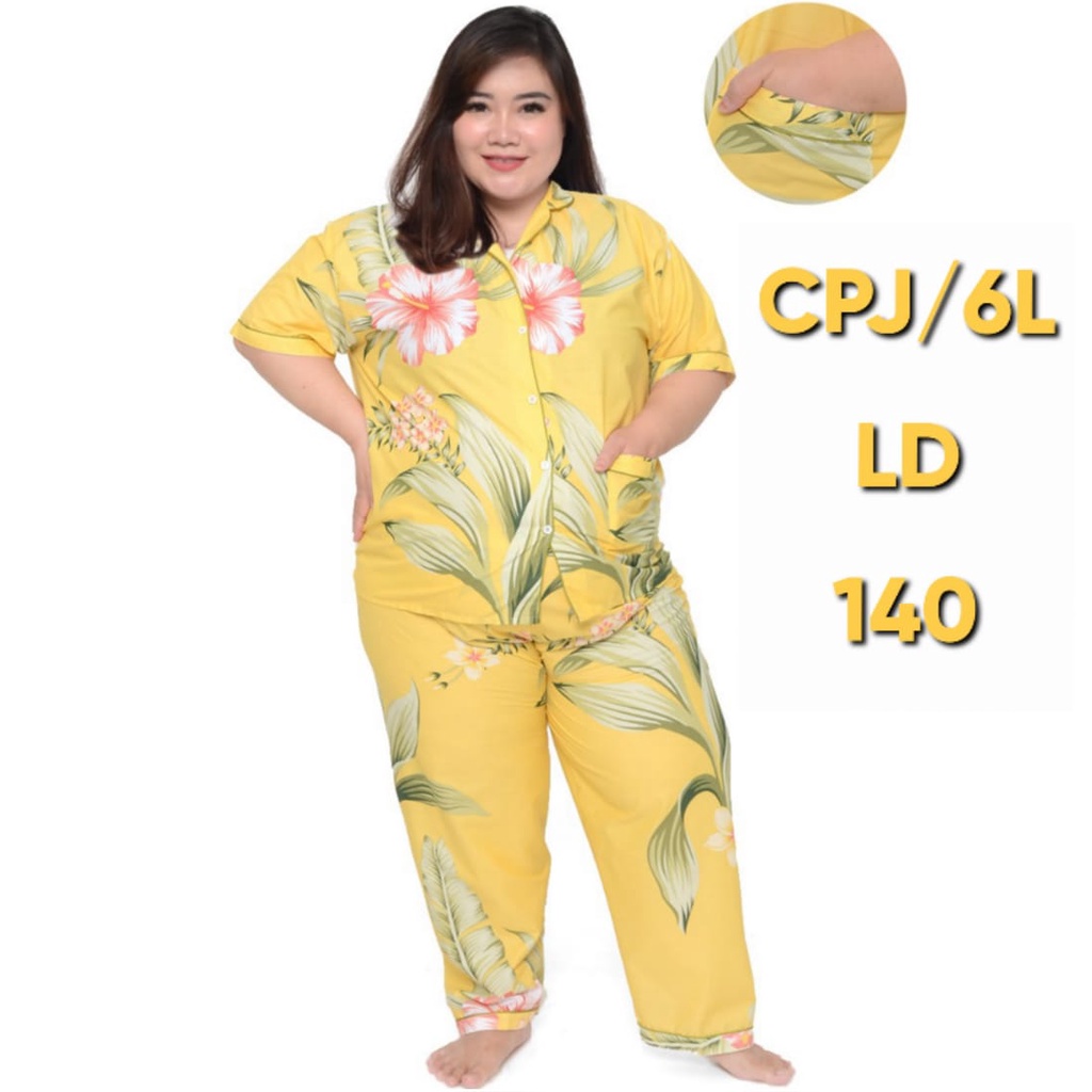 BAJU TIDUR ANAK CEWEK LENGAN PENDEK CELANA PANJANG SETELAN WANITA DEWASA JUMBO LD 130 140 150 160