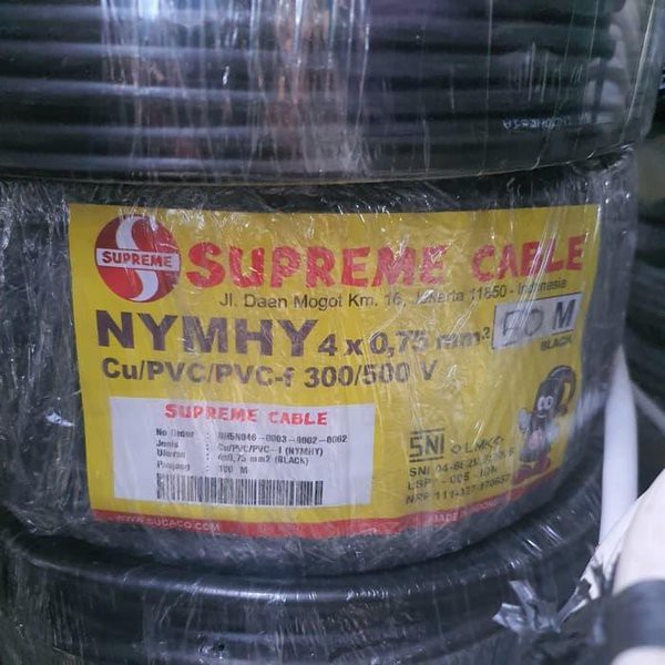 Kabel Listrik Serabut Hitam NYYHY 4 x 1.5 4 x 1,5 4x1,5 4x1.5 Supreme (Meteran) Kabel NYYHY 4 x 1,5m