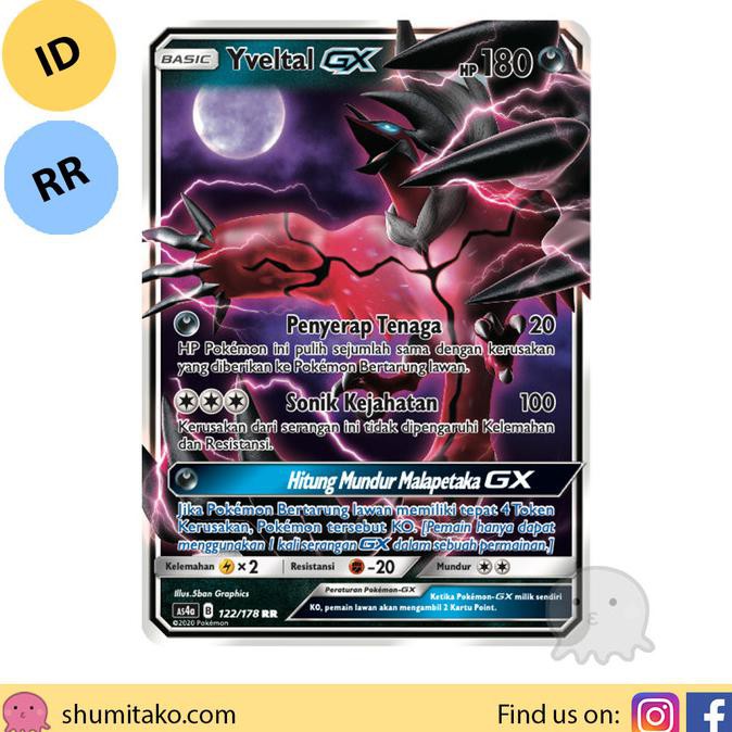 Silahkan Order] Kartu Pokemon Tcg Cards Penguasa Langit Set A Yveltal Gx Rr #122/178