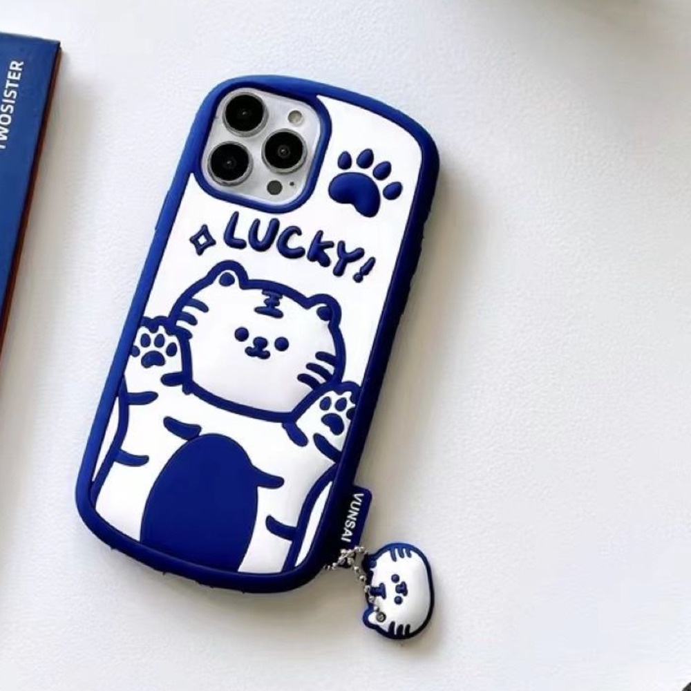 Case Motif Harimau Biru Untuk IPhone 12 13 11 Pro Max X Xs Max Xr Mvd1