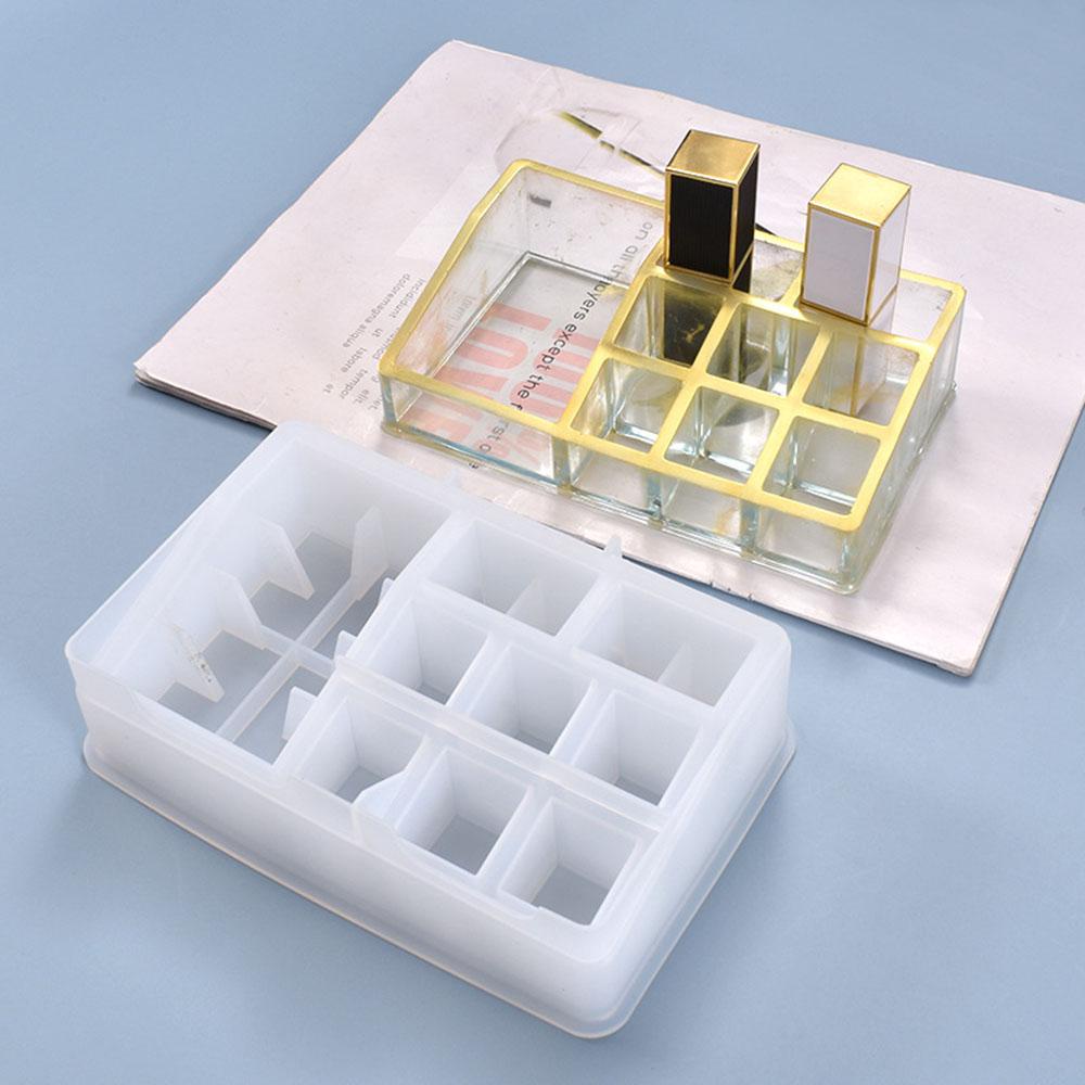 Solighter Silikon Tempat Lipstik Seni Makeup Organizer Casting Mold Kotak Penyimpanan Cetakan