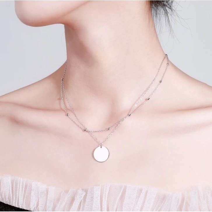 Fashion Alloy Coin Necklace for Women Korea Double Necklace