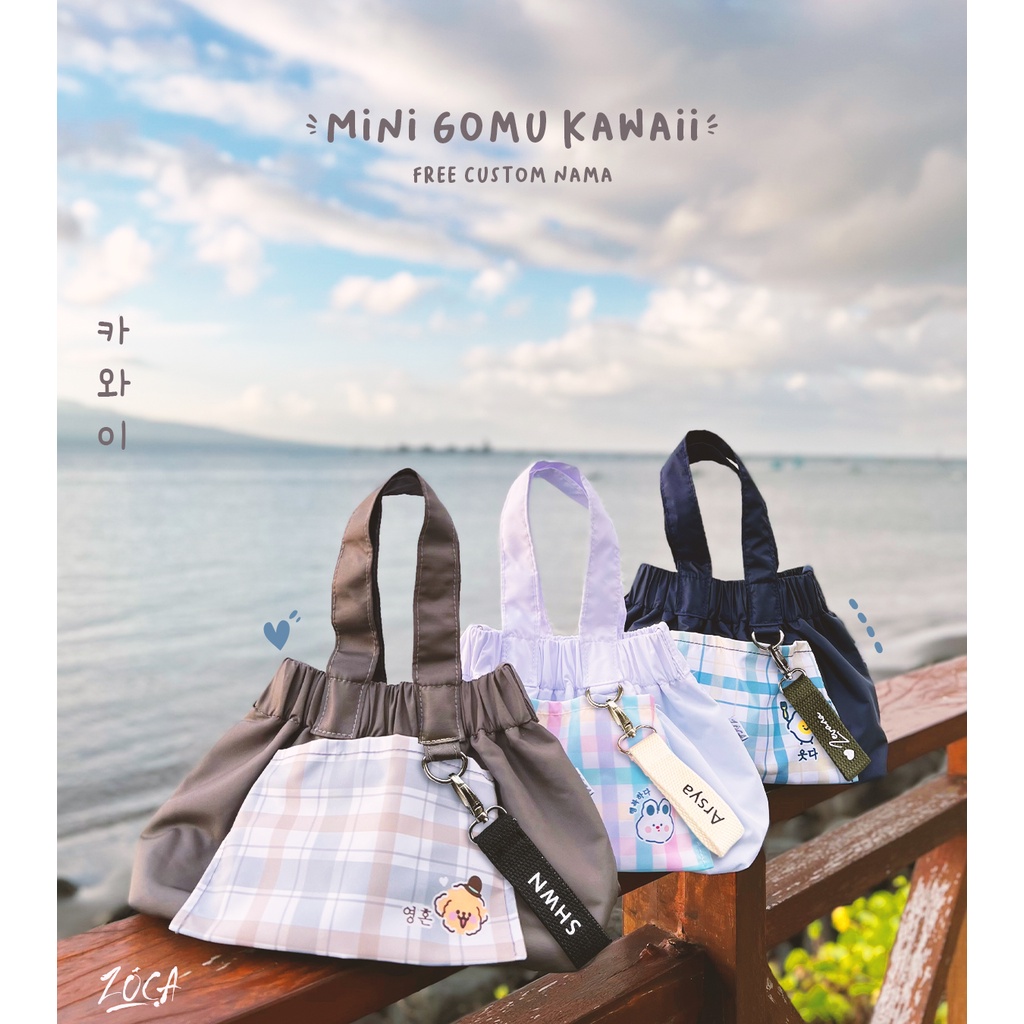 GOMU KAWAII SERIES FOLDABLE BAG / HAND BAG / SHOULDER BAG / TOTE BAG / SLINGBAG / TAS SELEMPANG ( FREE CUSTOM NAMA )